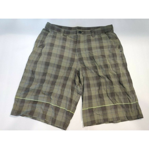 Lululemon Green olive Plaid 5 Pocket‎ Mens Short's - Picture 1 of 6